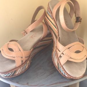 Splendid Wedge Wraparound Sandals - Leather - sz 6